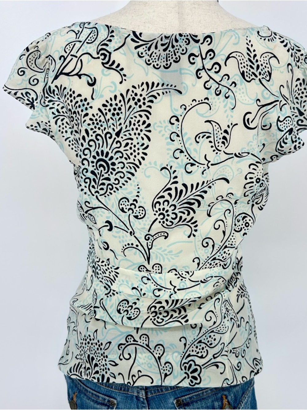 Kenneth Cole Silk Fairy Boho Top Y2K Coquette Princess Office Siren - Picture 6 of 7